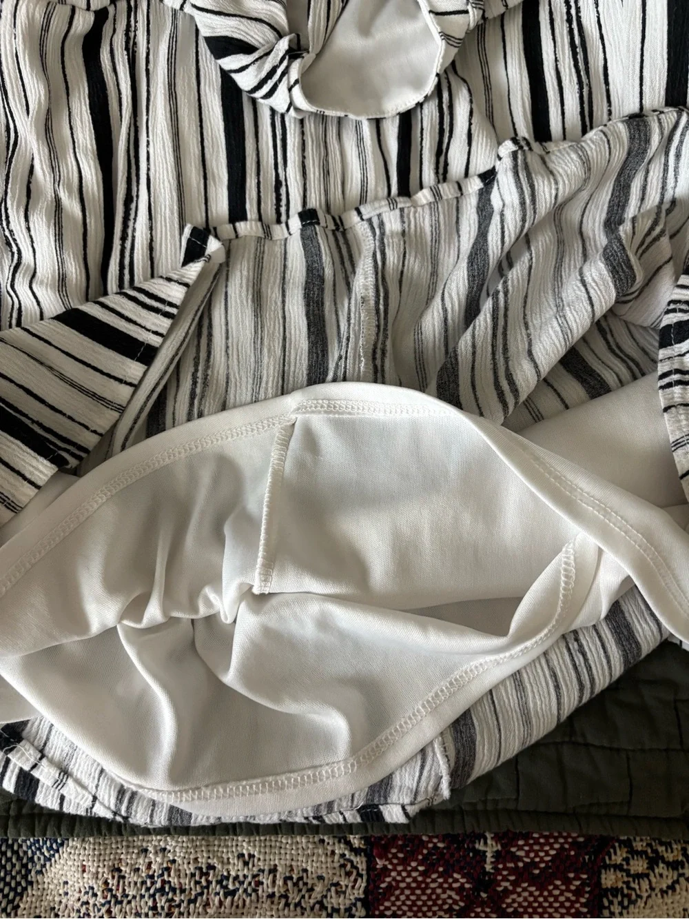Beautees Black and White Striped Sundress. Made in Mexico.